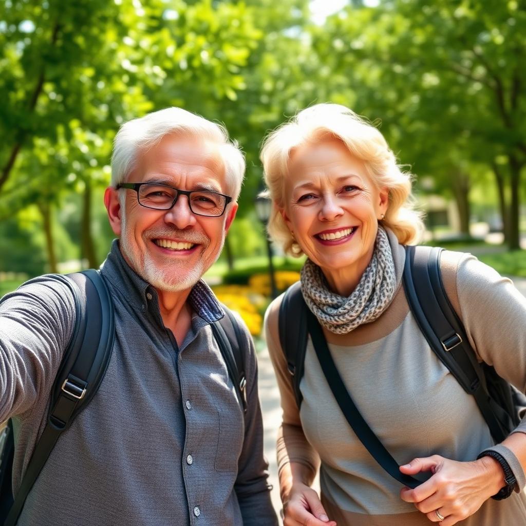 Seniors enjoying a walk